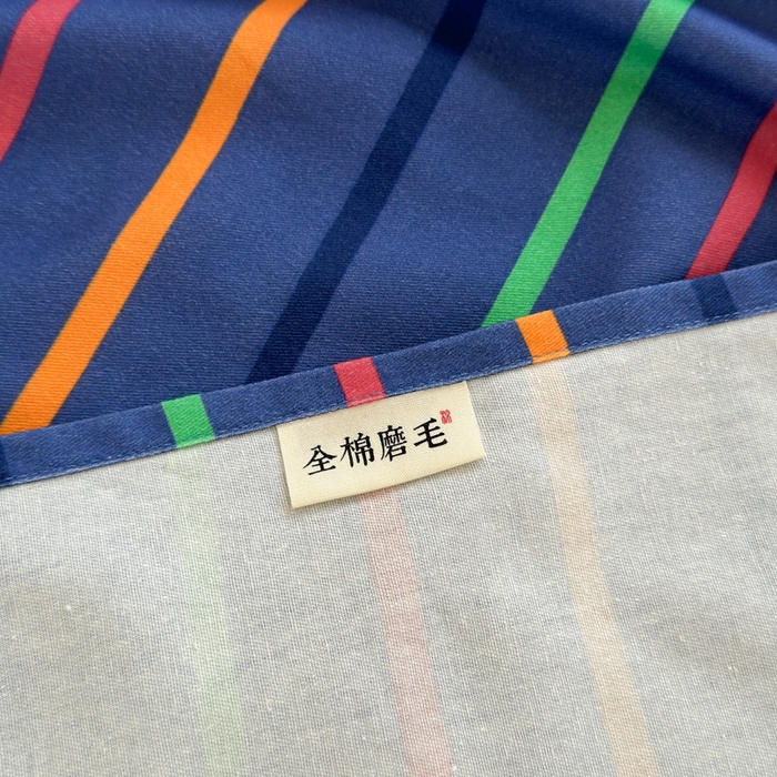 91家纺网 家纺一手货源 找家纺 如意朵 2025新款时尚印花全棉加厚磨毛床单 多彩-蓝