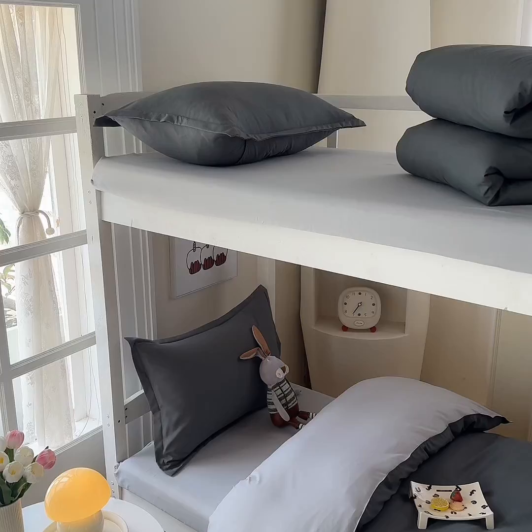 91家纺网 家纺一手货源 找家纺 南通菲度家纺 2025新款高克重芦荟棉四件套-宿舍第三批 高级灰-银灰