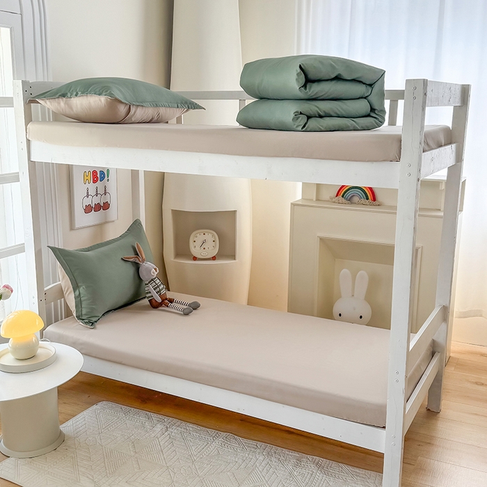 91家纺网 家纺一手货源 找家纺 南通菲度家纺 2025新款高克重芦荟棉四件套-宿舍第三批 墨绿-卡其