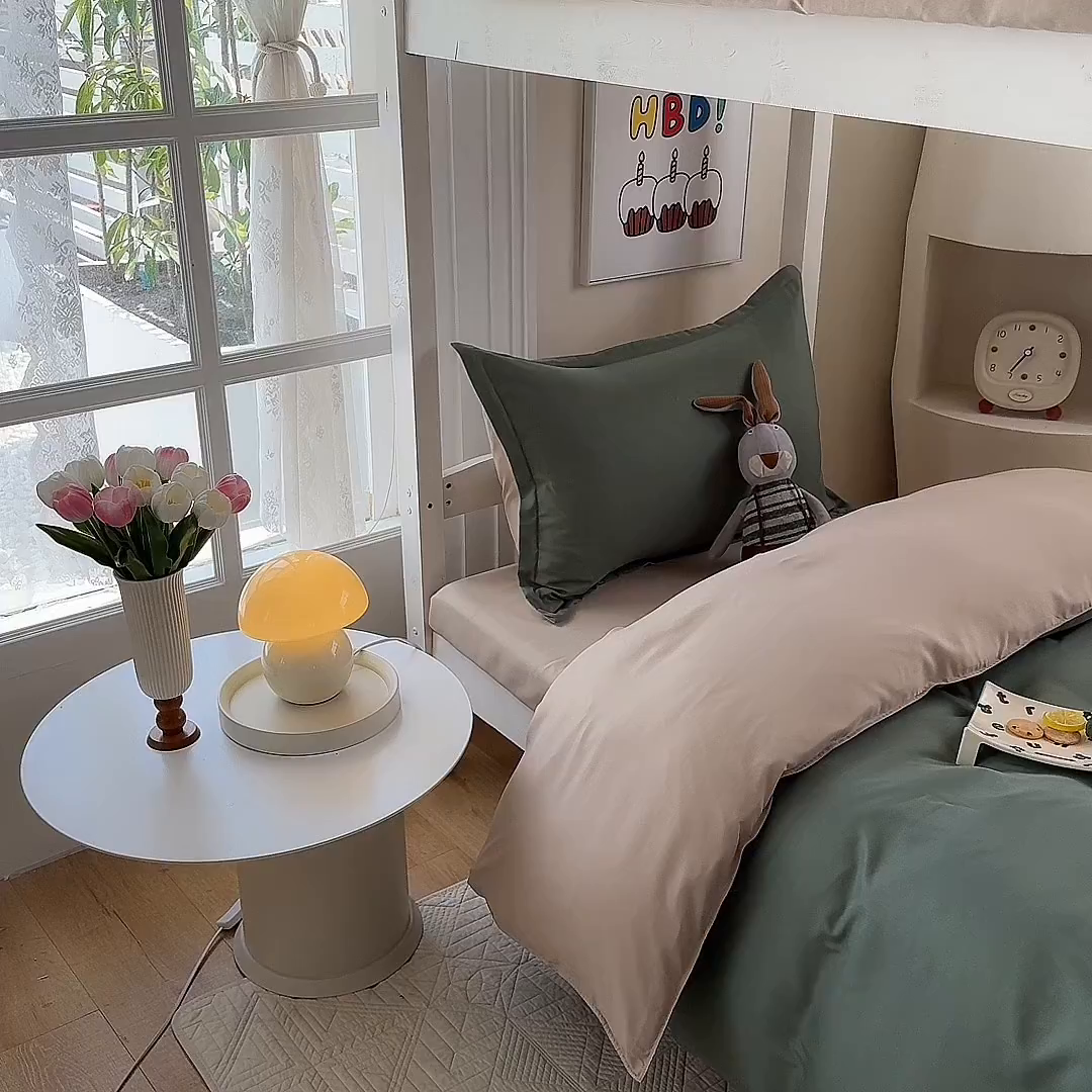 91家纺网 家纺一手货源 找家纺 南通菲度家纺 2025新款高克重芦荟棉四件套-宿舍第三批 墨绿-卡其