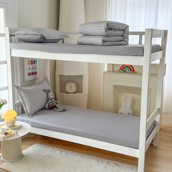 91家纺网 家纺一手货源 找家纺 南通菲度家纺 2025新款高克重芦荟棉四件套-宿舍第三批 小灰格-银灰