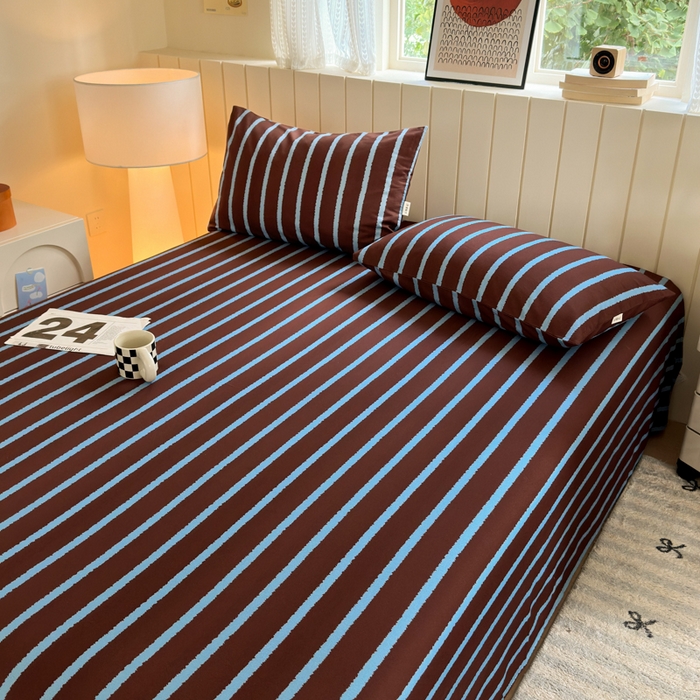 91家纺网 家纺一手货源 找家纺 如意朵 2025新款时尚印花全棉加厚磨毛床单 摩卡