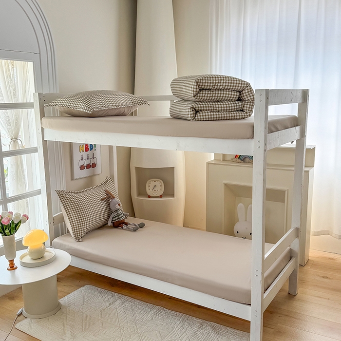 91家纺网 家纺一手货源 找家纺 南通菲度家纺 2025新款高克重芦荟棉四件套-宿舍第三批 小咖格-卡其