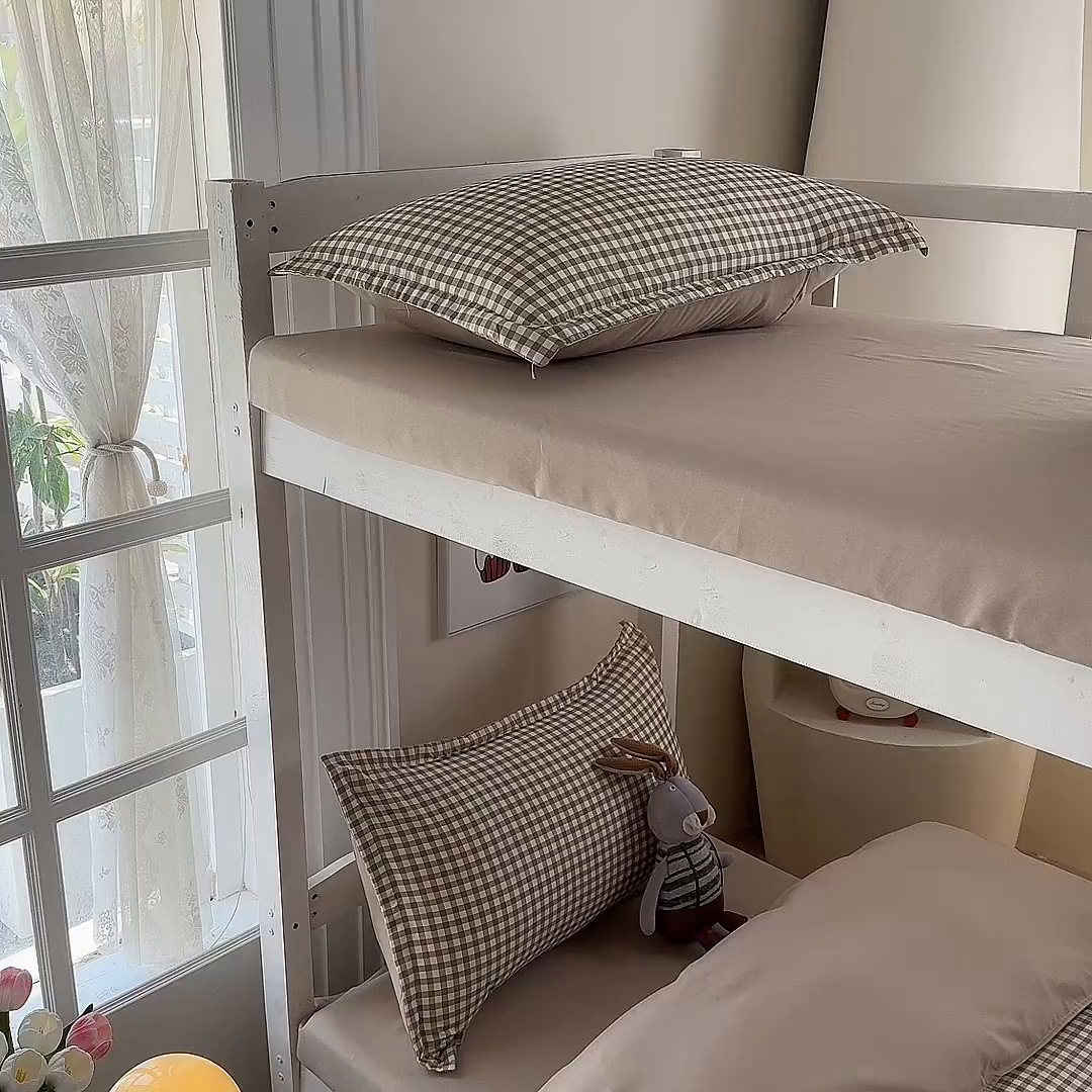 91家纺网 家纺一手货源 找家纺 南通菲度家纺 2025新款高克重芦荟棉四件套-宿舍第三批 小咖格-卡其