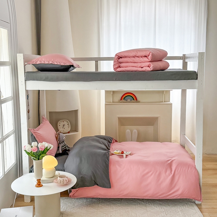 91家纺网 家纺一手货源 找家纺 南通菲度家纺 2025新款高克重芦荟棉四件套-宿舍第三批 玉粉-高级灰