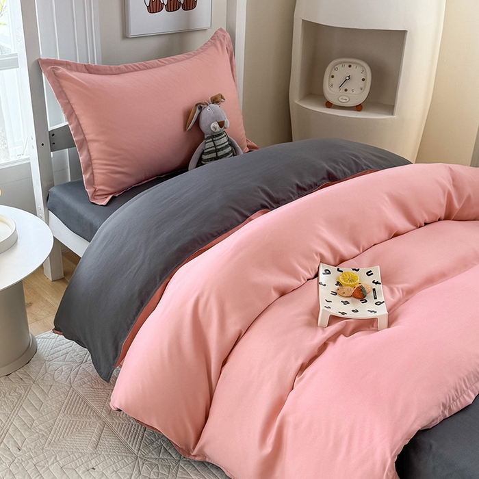 91家纺网 家纺一手货源 找家纺 南通菲度家纺 2025新款高克重芦荟棉四件套-宿舍第三批 玉粉-高级灰