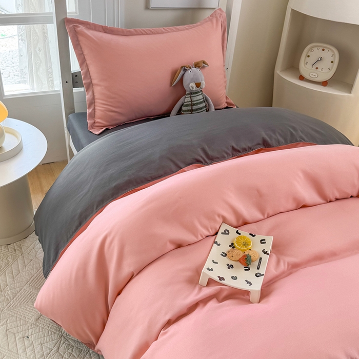 91家纺网 家纺一手货源 找家纺 南通菲度家纺 2025新款高克重芦荟棉四件套-宿舍第三批 玉粉-高级灰