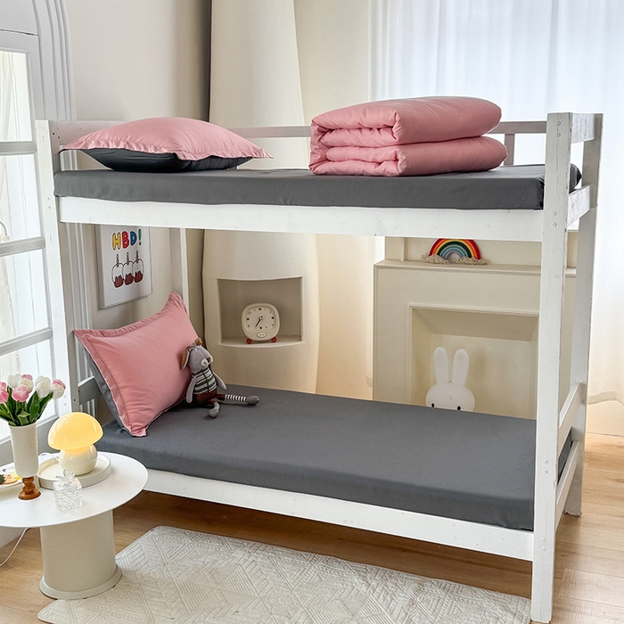 91家纺网 家纺一手货源 找家纺 南通菲度家纺 2025新款高克重芦荟棉四件套-宿舍第三批 玉粉-高级灰