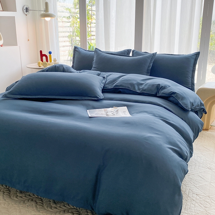 91家纺网 家纺一手货源 找家纺 南通菲度家纺 2025新款高克重芦荟棉四件套-大床第三批 宾利蓝