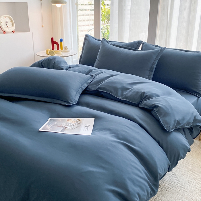 91家纺网 家纺一手货源 找家纺 南通菲度家纺 2025新款高克重芦荟棉四件套-大床第三批 宾利蓝