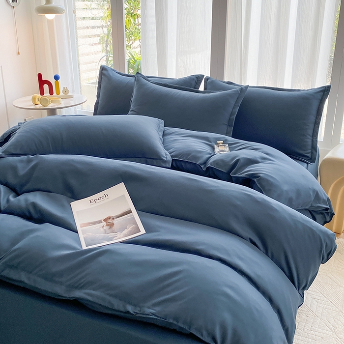 91家纺网 家纺一手货源 找家纺 南通菲度家纺 2025新款高克重芦荟棉四件套-大床第三批 宾利蓝