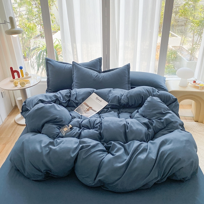 91家纺网 家纺一手货源 找家纺 南通菲度家纺 2025新款高克重芦荟棉四件套-大床第三批 宾利蓝