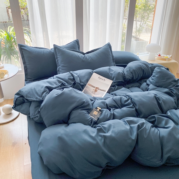 91家纺网 家纺一手货源 找家纺 南通菲度家纺 2025新款高克重芦荟棉四件套-大床第三批 宾利蓝