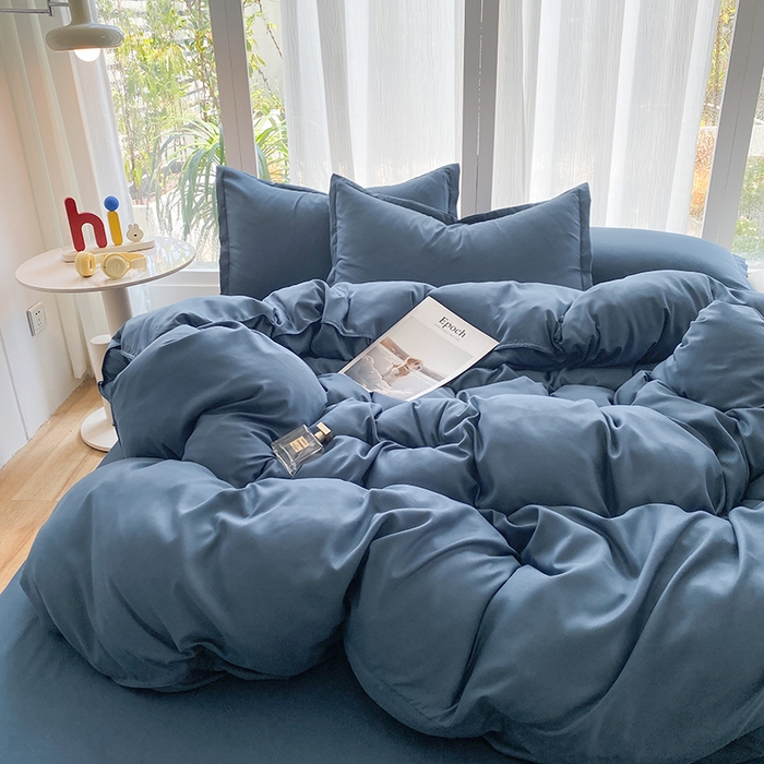 91家纺网 家纺一手货源 找家纺 南通菲度家纺 2025新款高克重芦荟棉四件套-大床第三批 宾利蓝