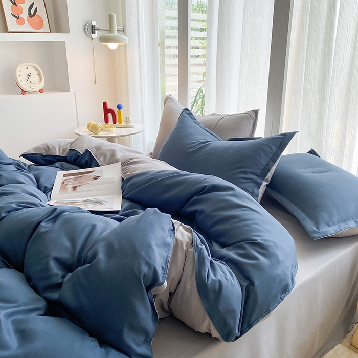 91家纺网 家纺一手货源 找家纺 南通菲度家纺 2025新款高克重芦荟棉四件套-大床第三批 宾利蓝-银灰