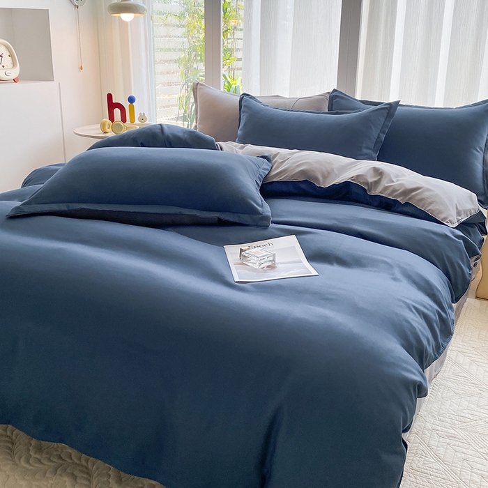 91家纺网 家纺一手货源 找家纺 南通菲度家纺 2025新款高克重芦荟棉四件套-大床第三批 宾利蓝-银灰