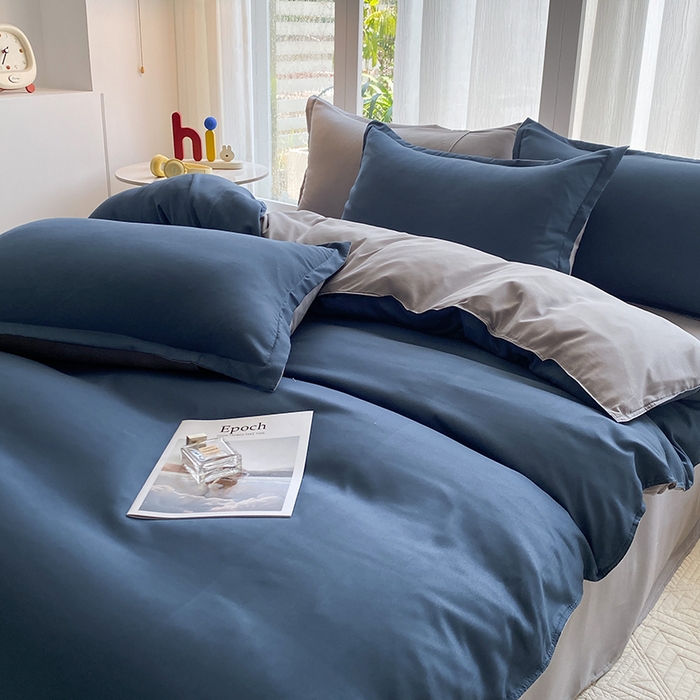 91家纺网 家纺一手货源 找家纺 南通菲度家纺 2025新款高克重芦荟棉四件套-大床第三批 宾利蓝-银灰