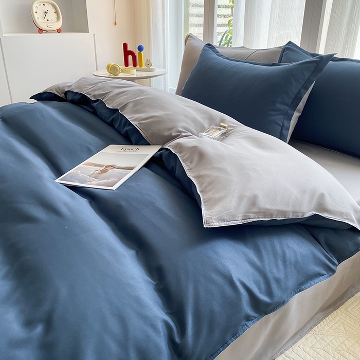 91家纺网 家纺一手货源 找家纺 南通菲度家纺 2025新款高克重芦荟棉四件套-大床第三批 宾利蓝-银灰