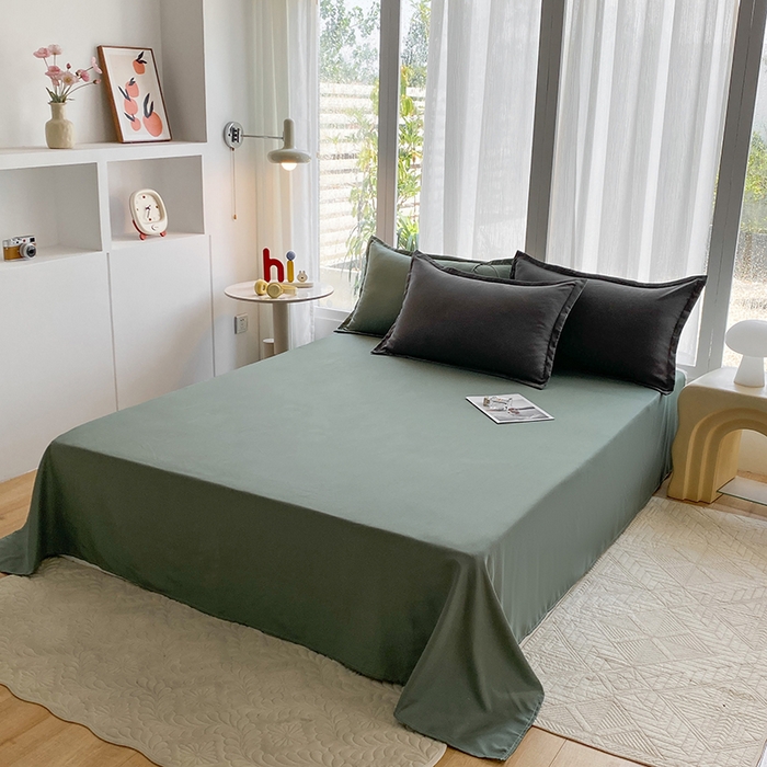 91家纺网 家纺一手货源 找家纺 南通菲度家纺 2025新款高克重芦荟棉四件套-大床第三批 高级灰-墨绿