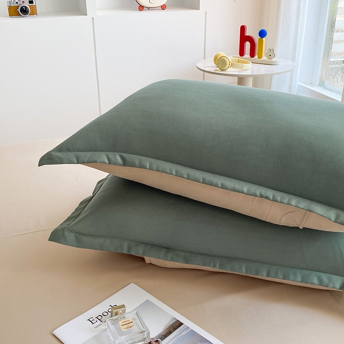 91家纺网 家纺一手货源 找家纺 南通菲度家纺 2025新款高克重芦荟棉四件套-大床第三批 墨绿-卡其