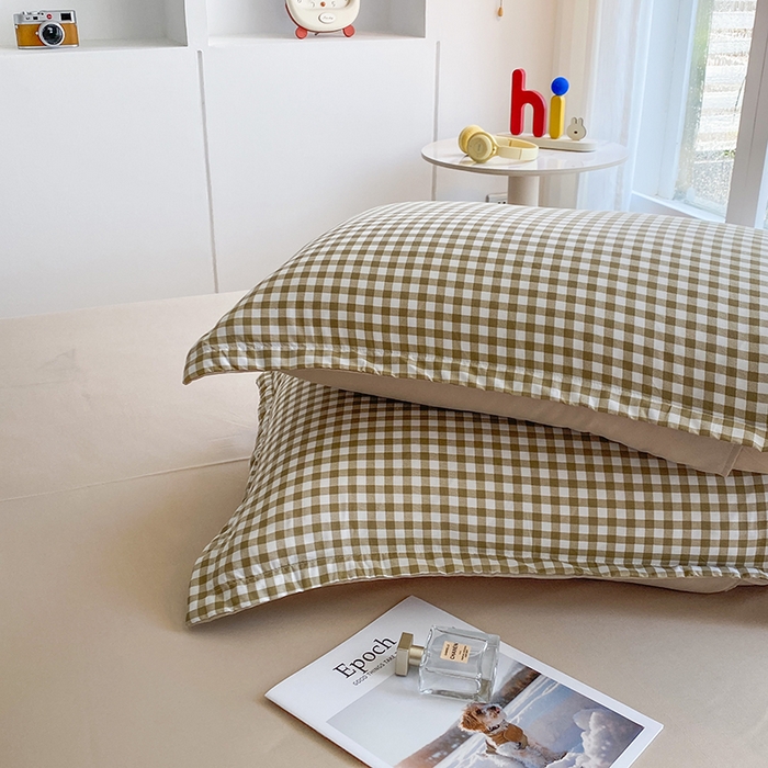 91家纺网 家纺一手货源 找家纺 南通菲度家纺 2025新款高克重芦荟棉四件套-大床第三批 小咖格-卡其