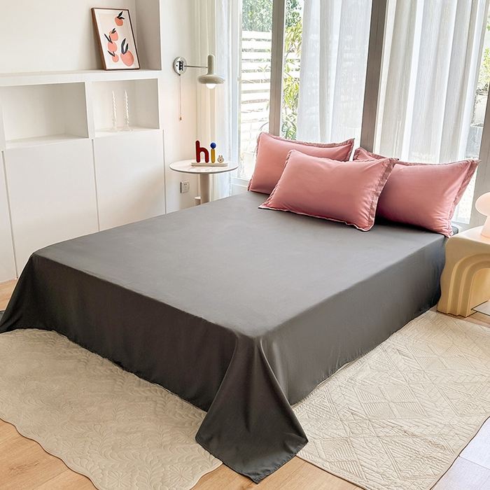 91家纺网 家纺一手货源 找家纺 南通菲度家纺 2025新款高克重芦荟棉四件套-大床第三批 玉粉-高级灰