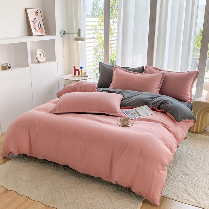 91家纺网 家纺一手货源 找家纺 南通菲度家纺 2025新款高克重芦荟棉四件套-大床第三批 玉粉-高级灰