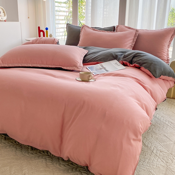 91家纺网 家纺一手货源 找家纺 南通菲度家纺 2025新款高克重芦荟棉四件套-大床第三批 玉粉-高级灰