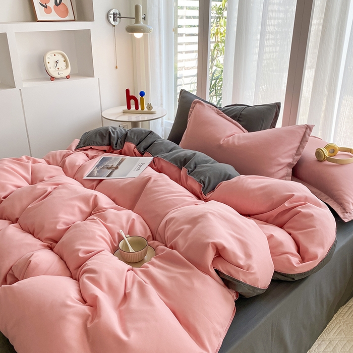 91家纺网 家纺一手货源 找家纺 南通菲度家纺 2025新款高克重芦荟棉四件套-大床第三批 玉粉-高级灰