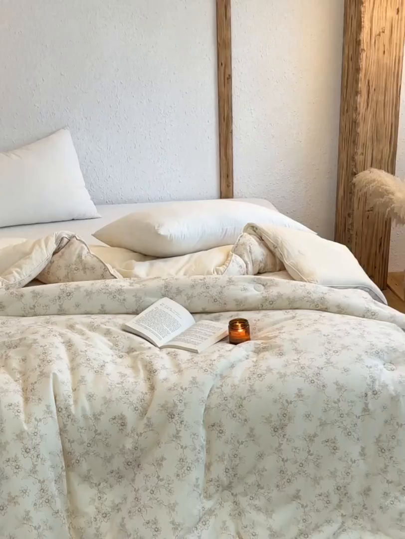 91家纺网 家纺一手货源 找家纺 （总）禧禾 2025新款A类诧寂风棉麻大豆色织提花数码印花春秋冬被被子被芯