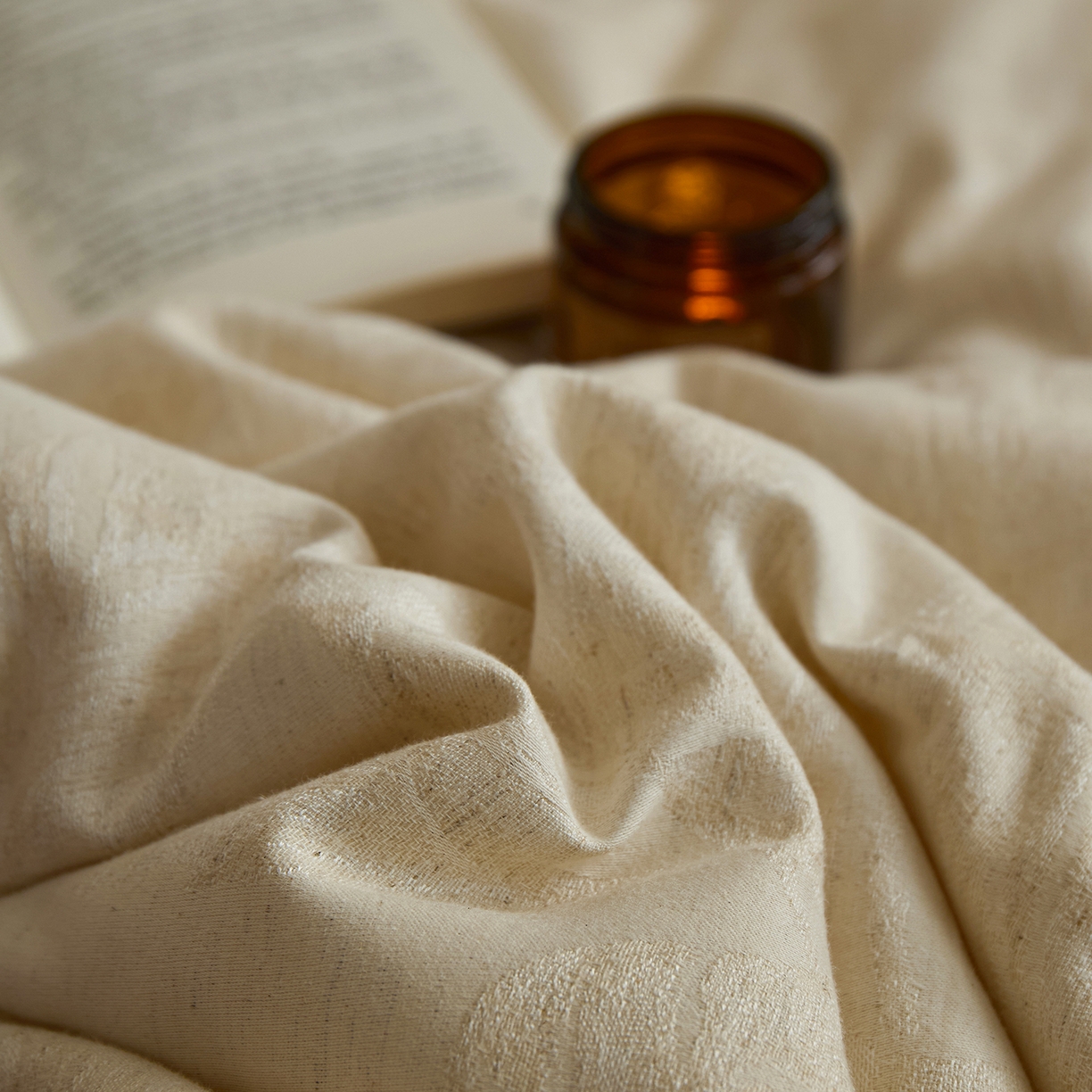 91家纺网 家纺一手货源 找家纺 禧禾 2025新款A类诧寂风棉麻大豆色织提花数码印花春秋冬被被子被芯 有木-提花