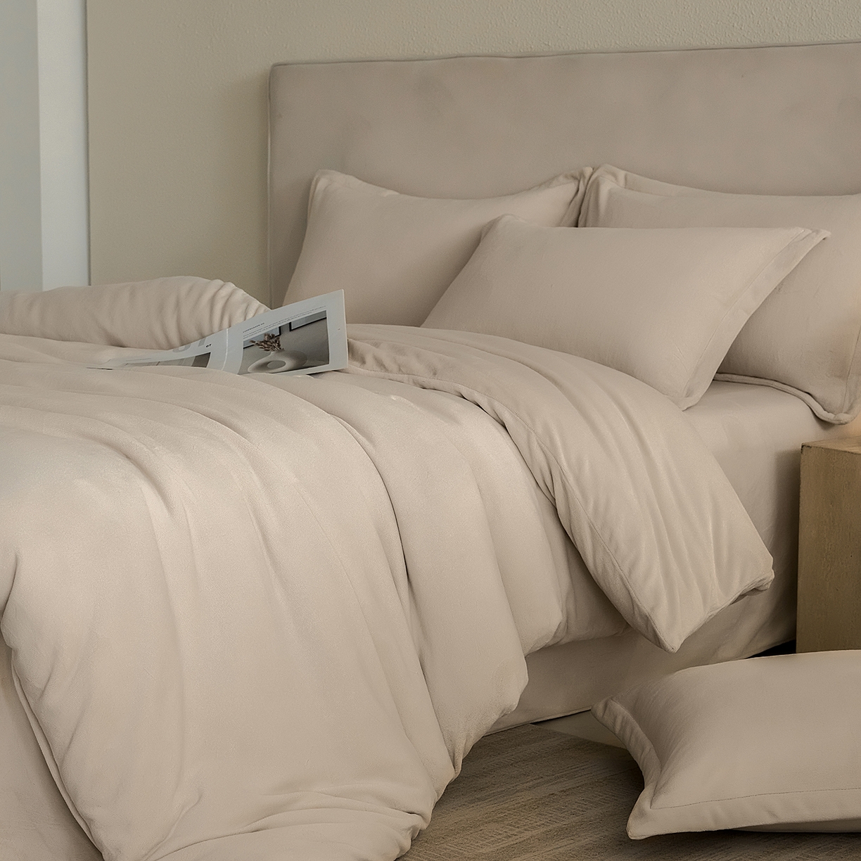 91家纺网 家纺一手货源 找家纺 （总）禧禾 2025新款A类300G醇厚速暖绒四件套-莫兰迪