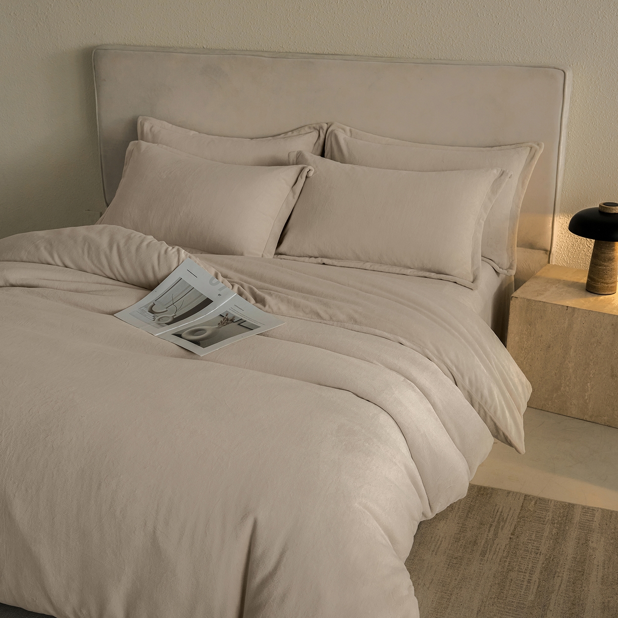 91家纺网 家纺一手货源 找家纺 （总）禧禾 2025新款A类300G醇厚速暖绒四件套-莫兰迪