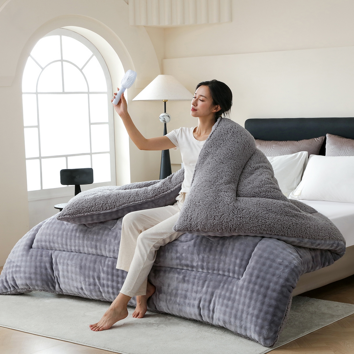 91家纺网 家纺一手货源 找家纺 （总）金灵居 2025新款兔毛绒冬被兔毛被子被芯春秋被