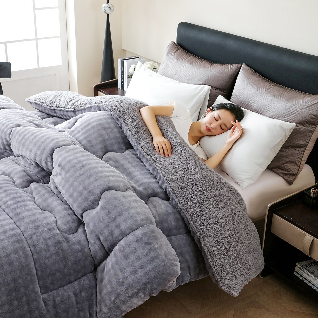 91家纺网 家纺一手货源 找家纺 （总）金灵居 2025新款兔毛绒冬被兔毛被子被芯春秋被