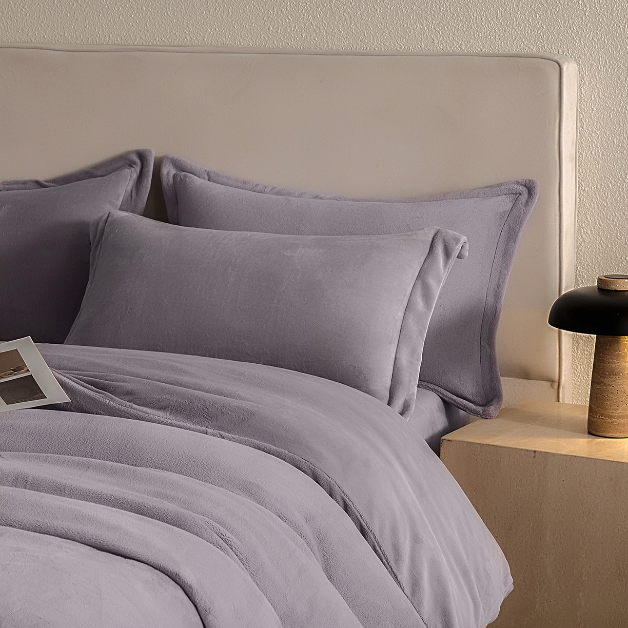 91家纺网 家纺一手货源 找家纺 禧禾 2025新款A类300G醇厚速暖绒四件套-莫兰迪 莫兰迪-淡雅紫