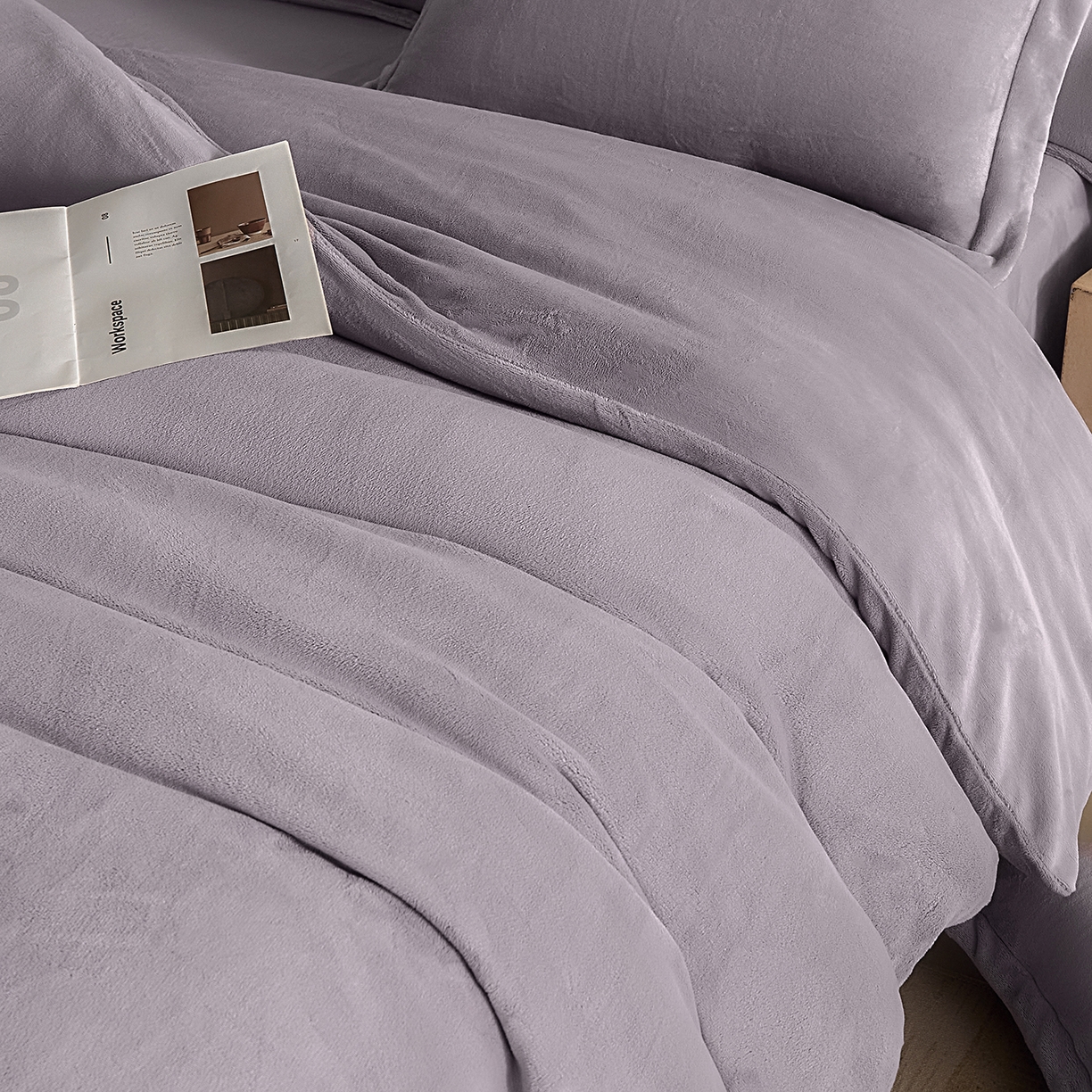 91家纺网 家纺一手货源 找家纺 禧禾 2025新款A类300G醇厚速暖绒四件套-莫兰迪 莫兰迪-淡雅紫