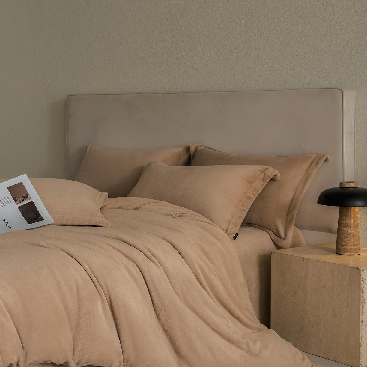 91家纺网 家纺一手货源 找家纺 禧禾 2025新款A类300G醇厚速暖绒四件套-莫兰迪 莫兰迪-秋杏咖