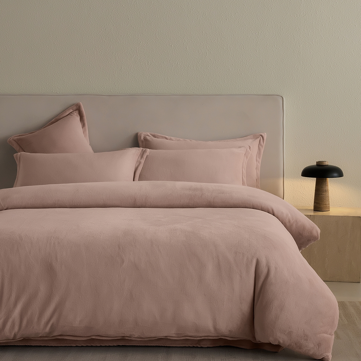 禧禾 2025新款A类300G醇厚速暖绒四件套-莫兰迪 莫兰迪-婴儿粉