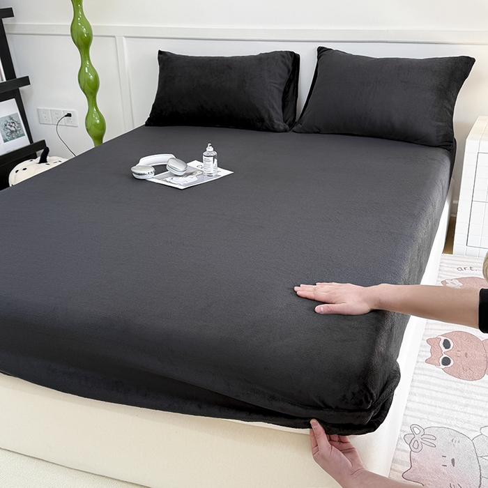 91家纺网 家纺一手货源 找家纺 （总）觅妮家纺 2025新款200g牛奶绒床笠外贸跨境电商亚马逊速卖通床笠三件套欧美跨境平台TEMU SHE