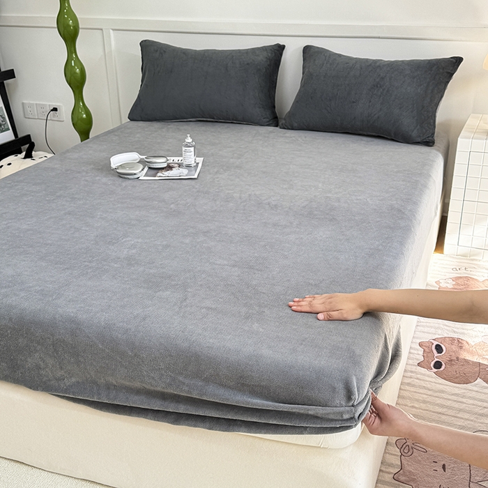 91家纺网 家纺一手货源 找家纺 （总）觅妮家纺 2025新款200g牛奶绒床笠外贸跨境电商亚马逊速卖通床笠三件套欧美跨境平台TEMU SHE