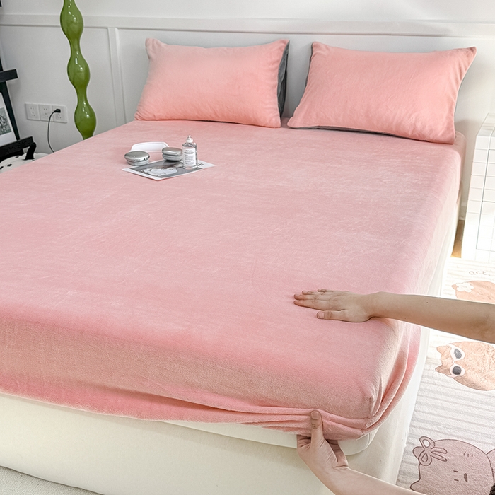 91家纺网 家纺一手货源 找家纺 （总）觅妮家纺 2025新款200g牛奶绒床笠外贸跨境电商亚马逊速卖通床笠三件套欧美跨境平台TEMU SHE