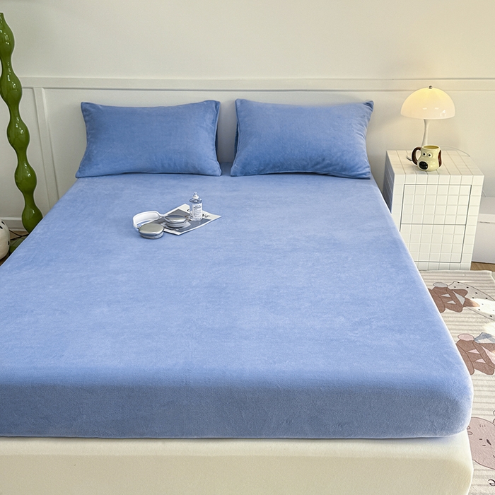 91家纺网 家纺一手货源 找家纺 觅妮家纺 2025新款200g牛奶绒床笠外贸跨境电商亚马逊速卖通床笠三件套欧美跨境平台TEMU SHE 宾利蓝