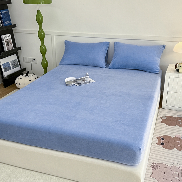 91家纺网 家纺一手货源 找家纺 觅妮家纺 2025新款200g牛奶绒床笠外贸跨境电商亚马逊速卖通床笠三件套欧美跨境平台TEMU SHE 宾利蓝