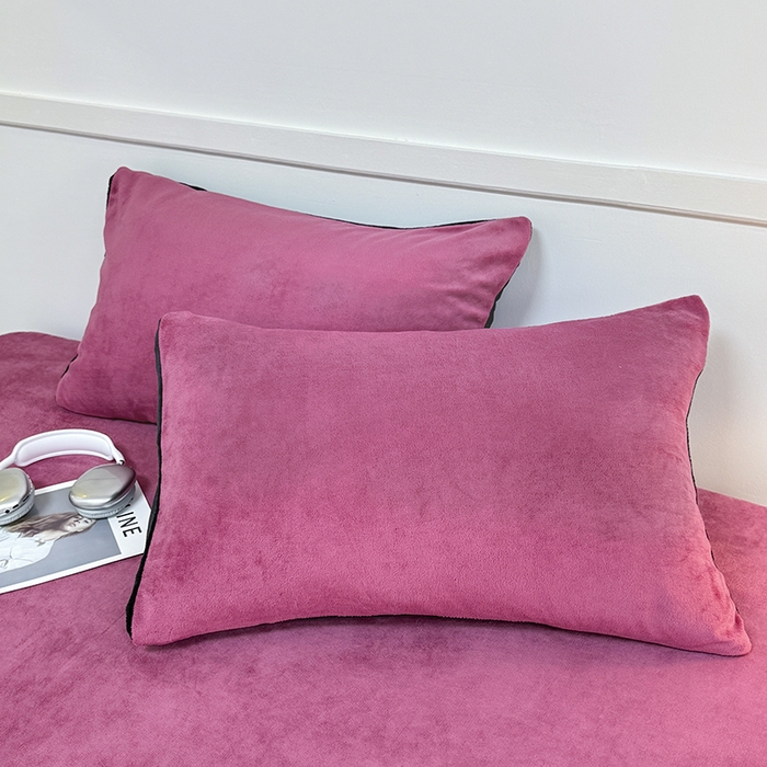 91家纺网 家纺一手货源 找家纺 觅妮家纺 2025新款200g牛奶绒床笠外贸跨境电商亚马逊速卖通床笠三件套欧美跨境平台TEMU SHE 璀璨洋红