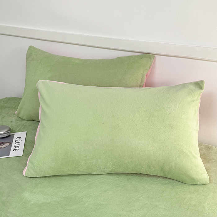 91家纺网 家纺一手货源 找家纺 觅妮家纺 2025新款200g牛奶绒床笠外贸跨境电商亚马逊速卖通床笠三件套欧美跨境平台TEMU SHE 果绿