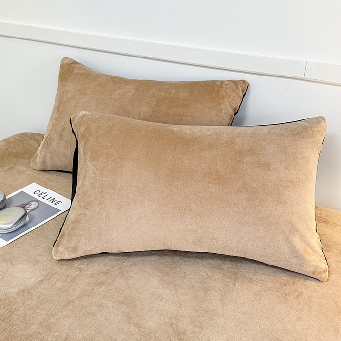 91家纺网 家纺一手货源 找家纺 觅妮家纺 2025新款200g牛奶绒床笠外贸跨境电商亚马逊速卖通床笠三件套欧美跨境平台TEMU SHE 咖色