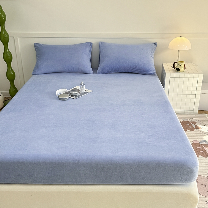 91家纺网 家纺一手货源 找家纺 觅妮家纺 2025新款200g牛奶绒床笠外贸跨境电商亚马逊速卖通床笠三件套欧美跨境平台TEMU SHE 雾霾蓝