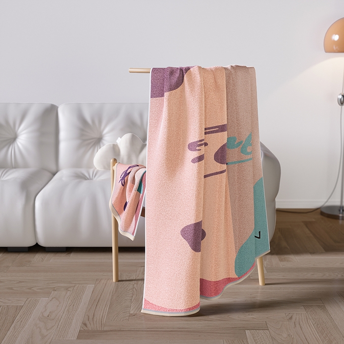 91家纺网 家纺一手货源 找家纺 （总）悦然毛巾被 2025新款全棉色织提花毛圈浴巾