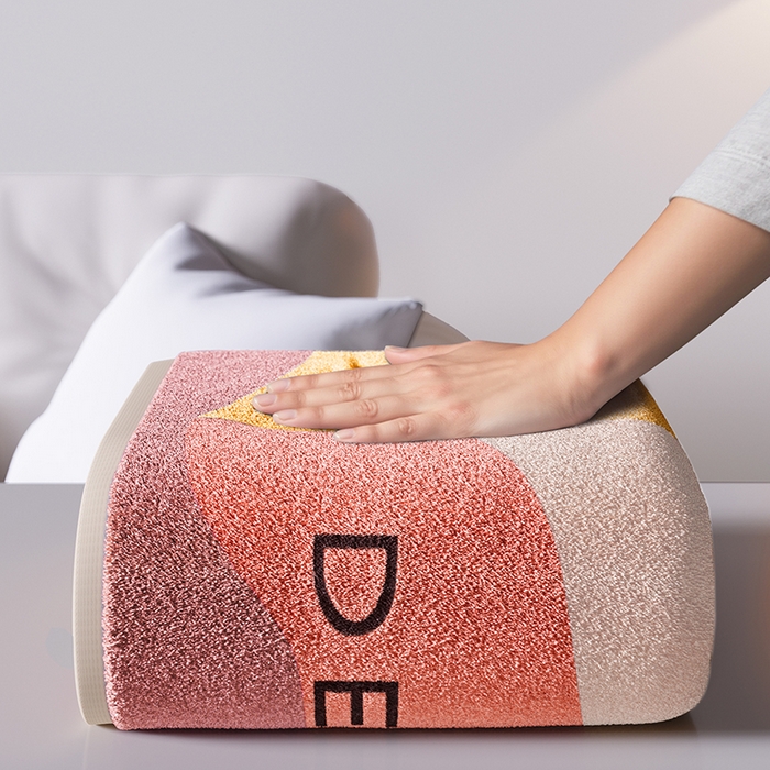 91家纺网 家纺一手货源 找家纺 悦然毛巾被 2025新款全棉色织提花毛圈浴巾 斑点黄 70x140cm